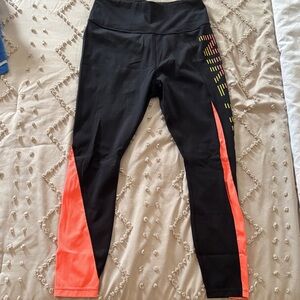 Nike Air Black and Orange Athletic Leggings